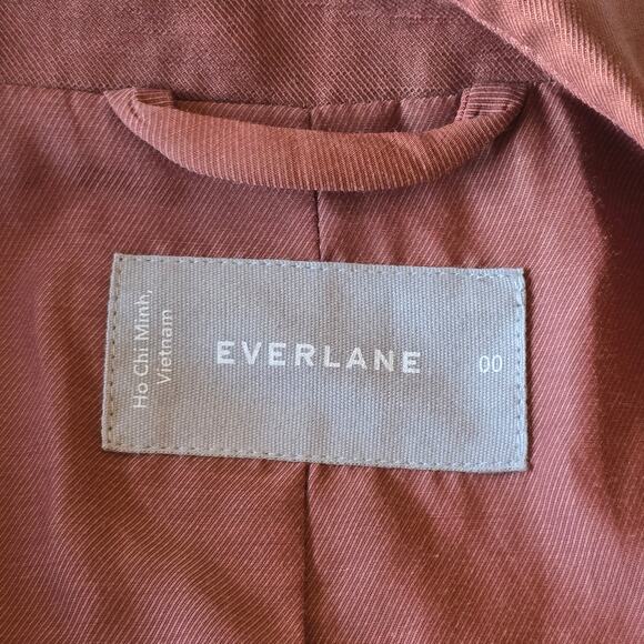 Everlane Oversized Blazer Clay Rust Linen Sz 00 Minimalist OfficeChic Layering - Picture 6 of 10